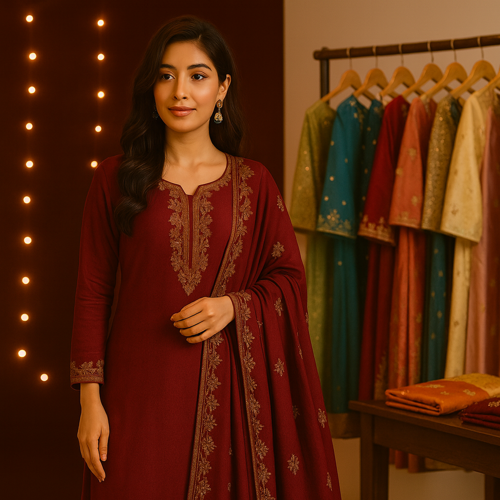 Punjabi Threads logo with golden dupatta icon and tagline Stitching Dreams Into Reality