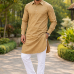 punjabi kurta pajama men beige traditional wear