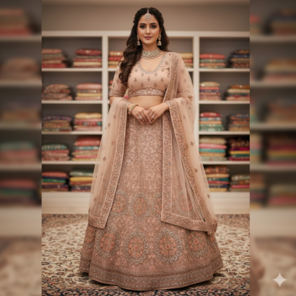 Elegant Designer Embroidered Lehenga with Unstitched Blouse