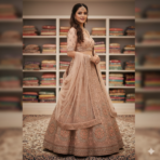 Elegant lehenga with intricate embroidery.