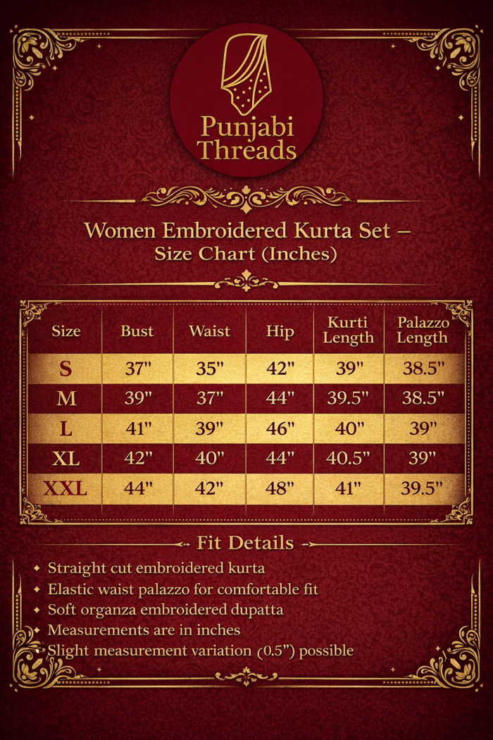 Maslin Kashmiri Suit Set with Organza Dupatta – Punjabi Threads - Image 5