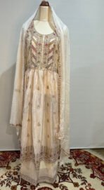 Ivory embroidered Anarkali suit set with dupatta – festive Indian wear Melbourne