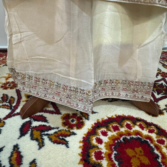 Ivory embroidered Anarkali suit set with dupatta – festive Indian wear Melbourne