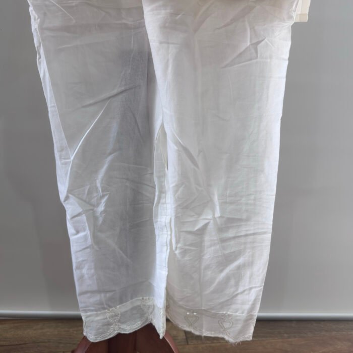White Chikankari cotton kurta set with pants and dupatta by Punjabi Threads Melbourne