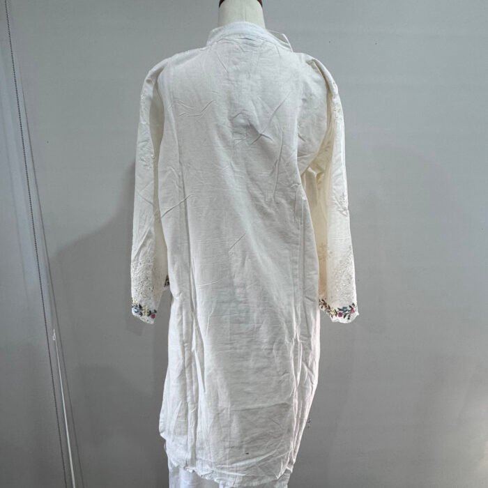 White Chikankari cotton kurta set with pants and dupatta by Punjabi Threads Melbourne