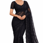 Black Bead Work Saree Designer Party Wear Australia
