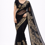 Elegant Black Georgette Saree for Parties in Australia