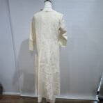 Back view of cream chikankari Anarkali kurta set