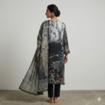 Maslin cotton printed Punjabi suit back view