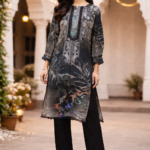Maslin cotton printed suit Melbourne front view with pants