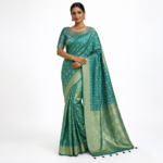 Pure Banarasi silk saree with gold zari weaving by Punjabi Threads Melbourne