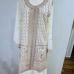 Pure Chinon suit neckline embroidery design