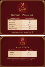 Pure Chinon suit size chart