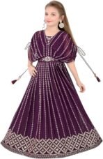 maroon anarkali suit side view