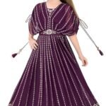 maroon anarkali suit side view