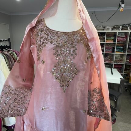 Embroidered Pink Readymade Dress Australia | Punjabi Threads
