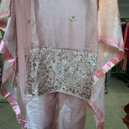 Embroidered Pink Readymade Dress - Punjabi Threads product image 2