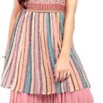Girls Sharara Suit pink ethnic party wear dress for kids