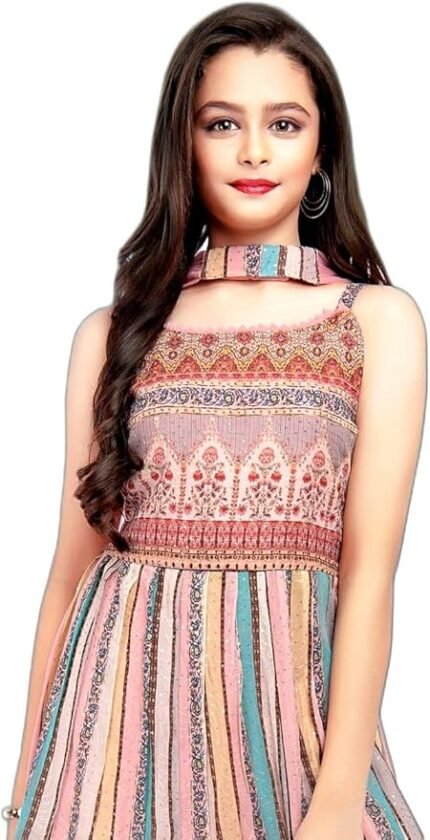 Girls Sharara Suit pink ethnic party wear dress for kids