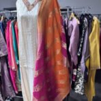 Side view maslin suit with stylish dupatta Indian clothing Melbourne