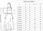 Punjabi Threads Kids Gown Size Chart