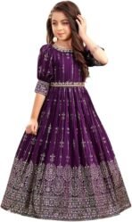 Kids Purple Party Gown Australia by Punjabi Threads