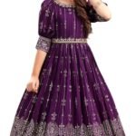 Kids Purple Party Gown Australia by Punjabi Threads