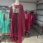 Mustard Embroidered Chinon Suit Set Australia | Punjabi Threads