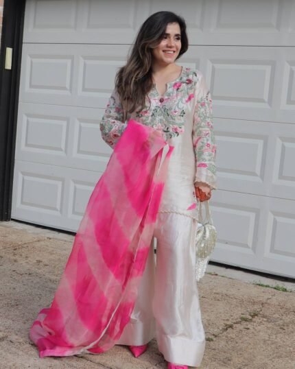 Floral Embroidered Palazzo Suit - Punjabi Threads product image 2