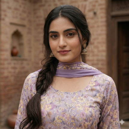 Lavender Floral Punjabi Suit - Punjabi Threads product image 2