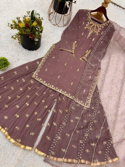 Mauve Sharara Suit - Punjabi Threads product image 1