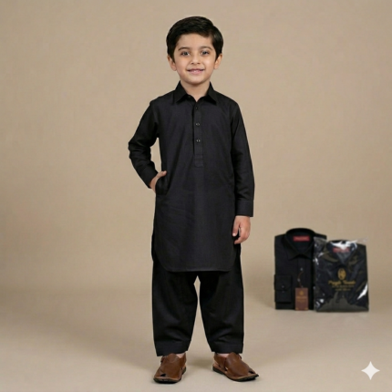 Black Salwar Kameez For Kids - Punjabi Threads product image 2