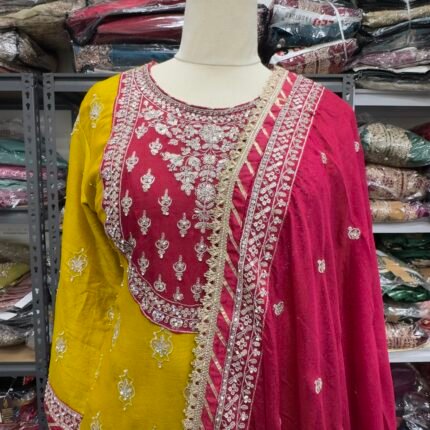 Designer Mustard Yellow Gharara Suit - Punjabi Threads product image 2