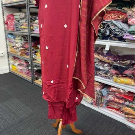 Elegant Maroon Embroidered Punjabi Suit - Punjabi Threads product image 2