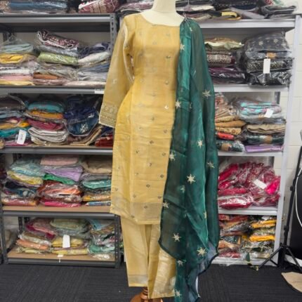 Golden Glow Silk Suit Set - Punjabi Threads product image 1