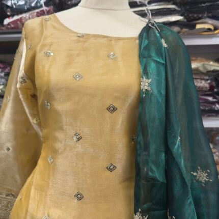 Golden Glow Silk Suit Set - Punjabi Threads product image 2