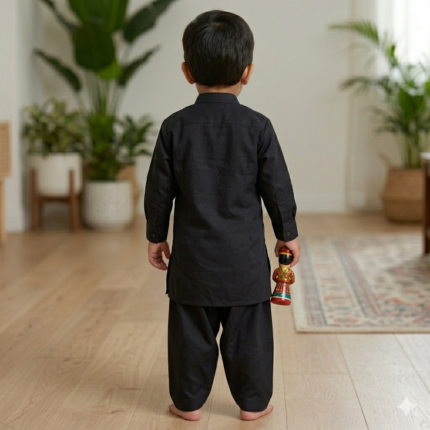 Kids Black Salwar Kameez - Punjabi Threads product image 2