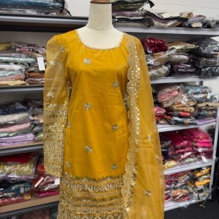 Mustard Party Wear Gharara Suit - Punjabi Threads product image 1