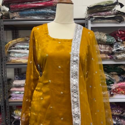 Mustard Party Wear Gharara Suit - Punjabi Threads product image 2