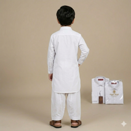 White Salwar Kameez For Kids - Punjabi Threads product image 2