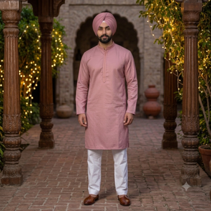 Dusty Rose Kurta Pajama - Punjabi Threads product image 1