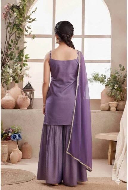 Kids Lavender Sharara Set - Punjabi Threads product image 2