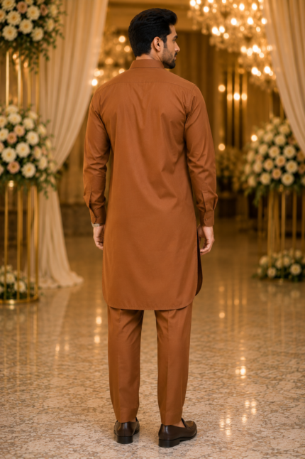 Copper Classic Men’s Kurta Pajama Set – Pant Style - Punjabi Threads product image 2