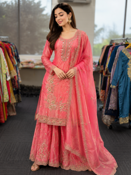 Gulabi Noor Sharara Suit - Punjabi Threads product image 1