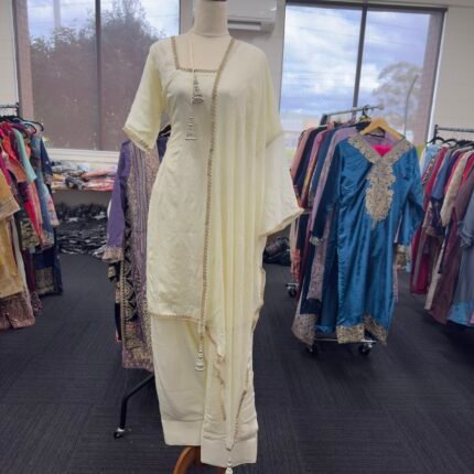 Ivory Noor Farshi Salwar Suit - Punjabi Threads product image 1