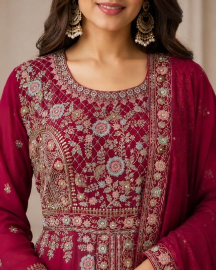 Maroon Luxury Sharara Suit - Punjabi Threads product image 1