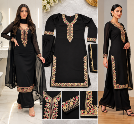 Black Gulbahar Suit Set - Punjabi Threads product image 1