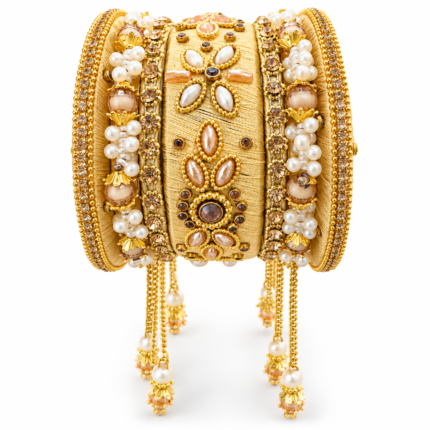 Gold Pearl Bridal Bangle Set - Punjabi Threads product image 1