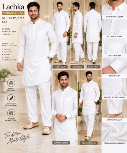 Lachka Wrinkleless Kurta Pajama - Punjabi Threads product image 1