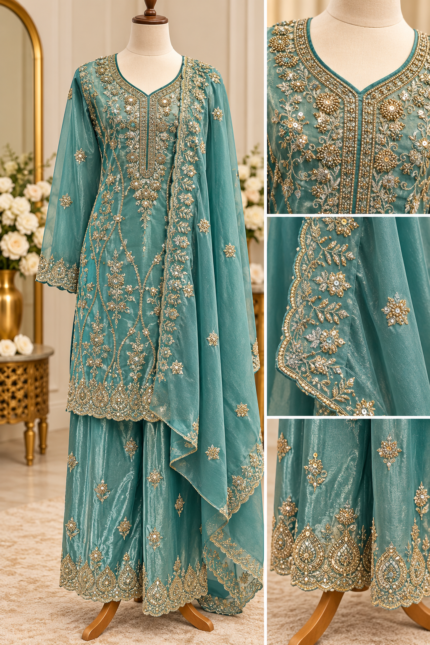 Luxury Embroidered Palazzo Suit - Punjabi Threads product image 1